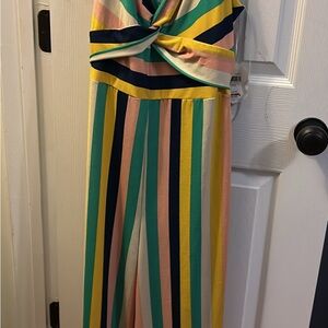 Altar'd State Pink and Yellow Striped Jumpsuit